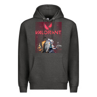 Charcoal Heather valorant gaming design Premium Hoodie - artisFamous