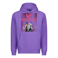 Purple valorant gaming design Premium Hoodie - artisFamous