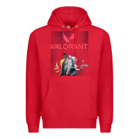 Red valorant gaming design Premium Hoodie - artisFamous