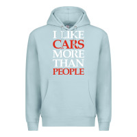 Blue Mist I LIKE CARS MORE THAN PEOPLE Premium Hoodie - artisFamous