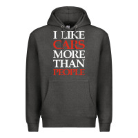 Charcoal Heather I LIKE CARS MORE THAN PEOPLE Premium Hoodie - artisFamous