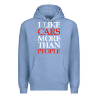 Colony Blue I LIKE CARS MORE THAN PEOPLE Premium Hoodie - artisFamous