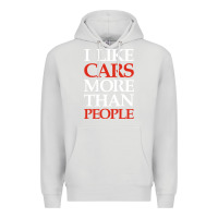 Dove Grey I LIKE CARS MORE THAN PEOPLE Premium Hoodie - artisFamous