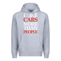 Heather Grey I LIKE CARS MORE THAN PEOPLE Premium Hoodie - artisFamous