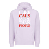 Lilac I LIKE CARS MORE THAN PEOPLE Premium Hoodie - artisFamous