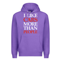Purple I LIKE CARS MORE THAN PEOPLE Premium Hoodie - artisFamous
