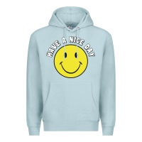 Blue Mist retro   have a nice day   smile happy face Premium Hoodie - artisFamous