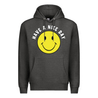 Charcoal Heather retro   have a nice day   smile happy face Premium Hoodie - artisFamous