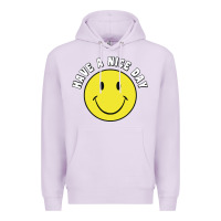 Lilac retro   have a nice day   smile happy face Premium Hoodie - artisFamous