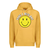 Mustard retro   have a nice day   smile happy face Premium Hoodie - artisFamous