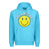 Ocean Blue retro   have a nice day   smile happy face Premium Hoodie - artisFamous