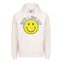 Pale Pink retro   have a nice day   smile happy face Premium Hoodie - artisFamous