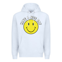 White retro   have a nice day   smile happy face Premium Hoodie - artisFamous