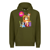 Army Green bluey mom dad funny queen for family lover t shirt Premium Hoodie - artisFamous