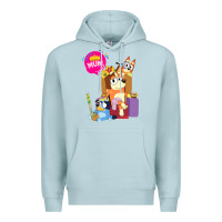 Blue Mist bluey mom dad funny queen for family lover t shirt Premium Hoodie - artisFamous