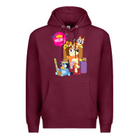 Burgundy bluey mom dad funny queen for family lover t shirt Premium Hoodie - artisFamous
