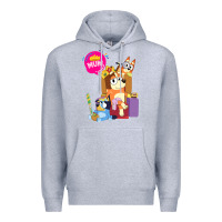 Heather Grey bluey mom dad funny queen for family lover t shirt Premium Hoodie - artisFamous