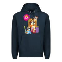 Navy bluey mom dad funny queen for family lover t shirt Premium Hoodie - artisFamous