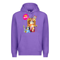 Purple bluey mom dad funny queen for family lover t shirt Premium Hoodie - artisFamous