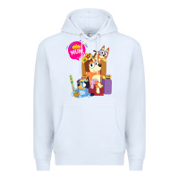 White bluey mom dad funny queen for family lover t shirt Premium Hoodie - artisFamous