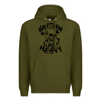 Army Green Skull I like It Heovy Halestorm Premium Hoodie - artisFamous