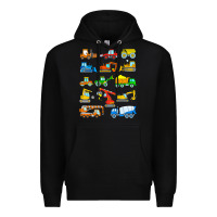 Black construction excavator shirt for boys girls men and women t shirt Premium Hoodie - artisFamous