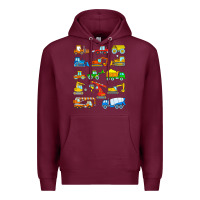 Burgundy construction excavator shirt for boys girls men and women t shirt Premium Hoodie - artisFamous
