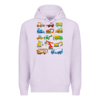 Lilac construction excavator shirt for boys girls men and women t shirt Premium Hoodie - artisFamous