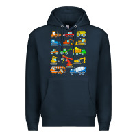 Navy construction excavator shirt for boys girls men and women t shirt Premium Hoodie - artisFamous