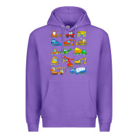 Purple construction excavator shirt for boys girls men and women t shirt Premium Hoodie - artisFamous