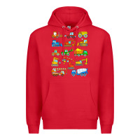 Red construction excavator shirt for boys girls men and women t shirt Premium Hoodie - artisFamous