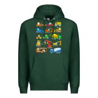 Sports Green construction excavator shirt for boys girls men and women t shirt Premium Hoodie - artisFamous