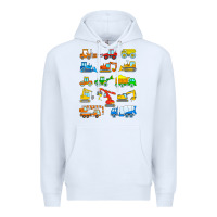 White construction excavator shirt for boys girls men and women t shirt Premium Hoodie - artisFamous