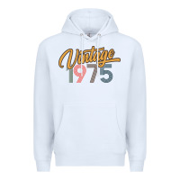White retro vintage 1975 women's Premium Hoodie - artisFamous