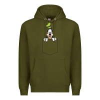 Army Green goofy pocket goofy pocket t shirt Premium Hoodie - artisFamous