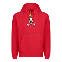 Red goofy pocket goofy pocket t shirt Premium Hoodie - artisFamous
