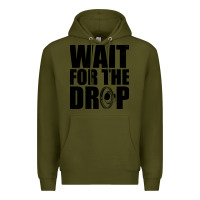 Army Green wait for the drop i dubstep bass subwoofer dance music Premium Hoodie - artisFamous