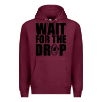Burgundy wait for the drop i dubstep bass subwoofer dance music Premium Hoodie - artisFamous