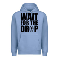Colony Blue wait for the drop i dubstep bass subwoofer dance music Premium Hoodie - artisFamous