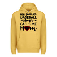 Antique Gold womens my favorite baseball player calls me mom Premium Hoodie - artisFamous