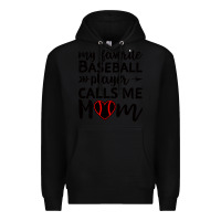 Black womens my favorite baseball player calls me mom Premium Hoodie - artisFamous