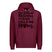 Burgundy womens my favorite baseball player calls me mom Premium Hoodie - artisFamous