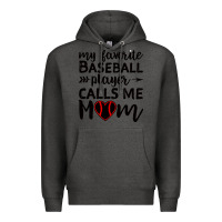 Charcoal Heather womens my favorite baseball player calls me mom Premium Hoodie - artisFamous