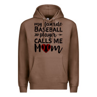 Chestnut womens my favorite baseball player calls me mom Premium Hoodie - artisFamous