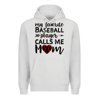 Dove Grey womens my favorite baseball player calls me mom Premium Hoodie - artisFamous