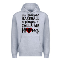 Heather Grey womens my favorite baseball player calls me mom Premium Hoodie - artisFamous
