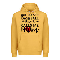 Mustard womens my favorite baseball player calls me mom Premium Hoodie - artisFamous