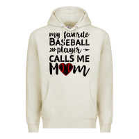 Oatmeal Heather womens my favorite baseball player calls me mom Premium Hoodie - artisFamous