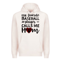 Pale Pink womens my favorite baseball player calls me mom Premium Hoodie - artisFamous