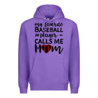 Purple womens my favorite baseball player calls me mom Premium Hoodie - artisFamous